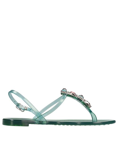 Sandali flat Jelly in PVC  e Swarovski CASADEI | 0243DS.BEACVERDE ACQUA